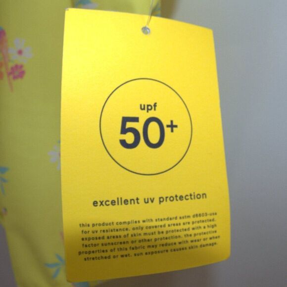 GAPFactory Bright Yellow One Piece Flutter Swimsuit Floral Parrot Print Size 5T - Picture 7 of 8